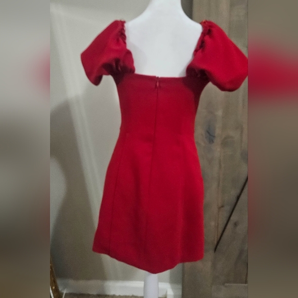 ZARA sweetheart neckline mini dress red off the shoulder. Size Small - Picture 15 of 16